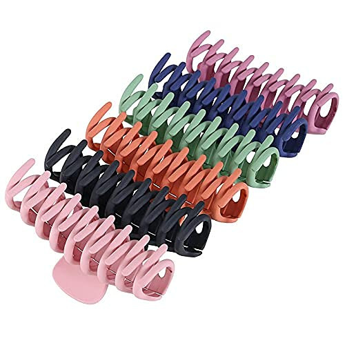 6 PCS Hair Claw Clips for Women, Strong Hold Matte Hair Claw Clips for Thick Hair, Fashion Hair Styling Accessories for Girls, Large Hair Clips for Women Thick Hair(6 Colors)
