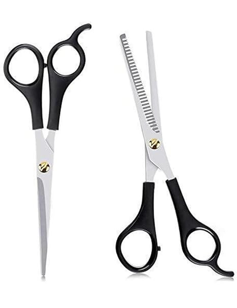 Trendy Professional Hair Cutting Scissors Set – 6.5 Inch Sharp Stainless Steel Haircut Shears with Thinning Scissors – Salon Barber Tools Kit for Men & Women – Home Styling & Professional Use,Set of 2