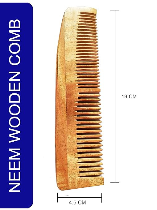 Neem Wood Comb | Anti-Dandruff, Anti-Static, Hair Growth Booster | Eco-Friendly Wooden Comb for Men & Women | Handmade Neem Comb for Smooth & Healthy Hair