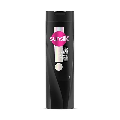 Sunsilk Radiant Black Shine Shampoo 350 ml || Infused with 3% VITA-GLOSS COMPLEX* || Gives Glass Shine Hair
