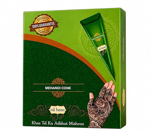 Neha Mehandi Cone, Oil Base, Natural Henna, Deep Dark Stain, Smooth Flow, for Weddings and Festivals