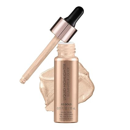 Swiss Beauty Drop & Glow Liquid Highlighter | Face Makeup | Illuminating Liquid Highlighter With Dewy Finish | Shade -Gold, 18ml