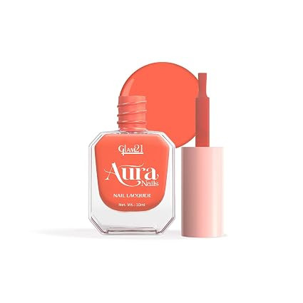 Glam21 Aura Nails Nail Lacquer |Long-Lasting, Quick-Dry, High-Shine Nail Enamel | Chip-Free Formula | Smooth Application & Vibrant Finish |60 Striking Shades | 10ml,Caramel Calm