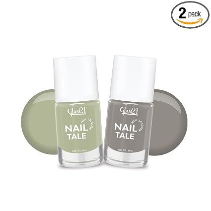 Glam21 Nail Tale- Nail Lacquer|Multicolor|Quick Drying Nail Polish| Glossy Gel Finish Nail Kit | Highly Pigmented & Long Lasting | Chip Resistance|9ml Each| Pack Of 2 (Shade-09-10)