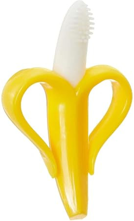 Silicone Banana Teether for Babies | Infant Training Toothbrush with Soft Bristles | BPA-Free Food-Grade Teething Toy for 6+ Months | Easy Grip & Gum Soothing Teether