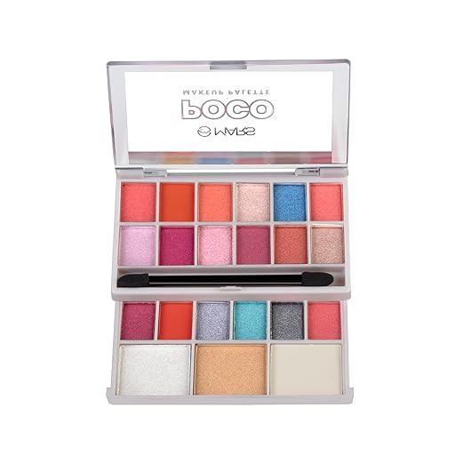 MARS Poco Matte Face Makeup And Eyeshadow Palette With Slider Case | Free Applicator | Long Wearing | Highly Pigmented And Easy To Blend | 21 Shades (20G) (02-Multicolor)