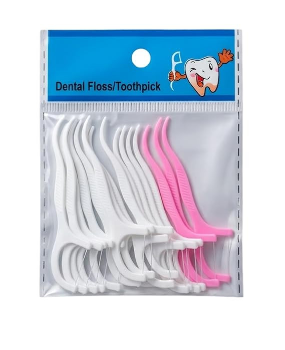 Dental Floss Picks, 3 in 1 Oral Care Flossers with Sharp Hook, Pack of 20pcs
