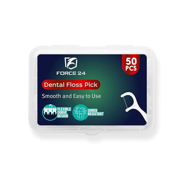 Force24 Dental Floss Picks for Tooth Cleaning Fresh Dental Floss Toothpick Cleaners, Oral Care Teeth Flossing Thread Toothpicks Stick Set for Fresh and Healthy Gums (50pcs) (Pack of 1)