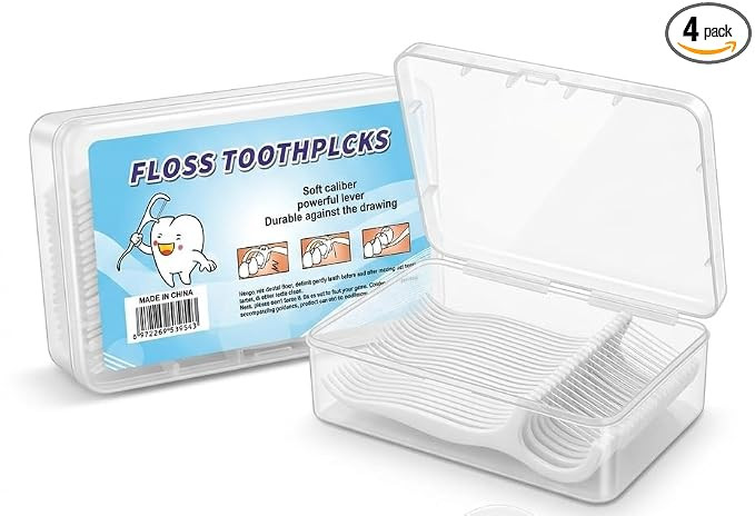 New Dental Floss Picks 120 Pieces | High Toughness Strong Floss | Smooth Round Wire | Gum Safe Elastic Rod Design | Easy Plaque Removal Toothpick Floss for Daily Oral Care (pack 4x30=120)