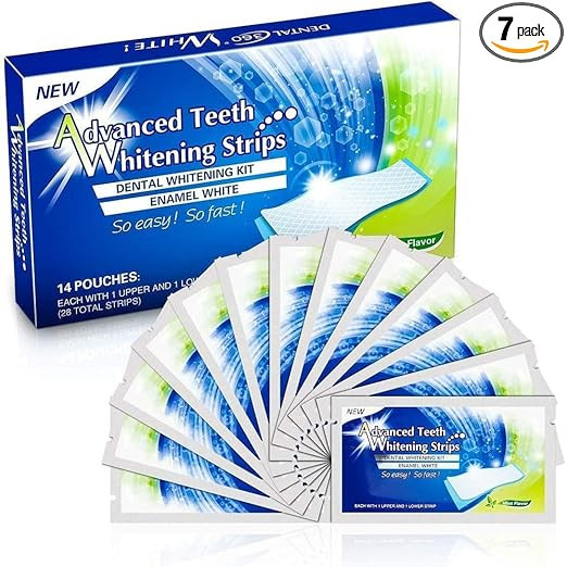 Advanced Teeth Whitening Strips, Gentle for Sensitive Teeth, Professional Effect to Remove Stains, Teeth Whitening for Oral Care, Treatment (7 Pairs) 14 Strips