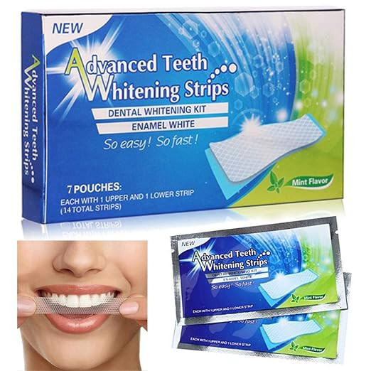 Teeth Whitening Strips Kit for Men & Women | Fast Acting Teeth Brightening | Removes Coffee, Tea & Smoking Stains | Enamel Safe & Non-Sensitive Formula | Mint Flavor | 14 Strips (7 Day Use)