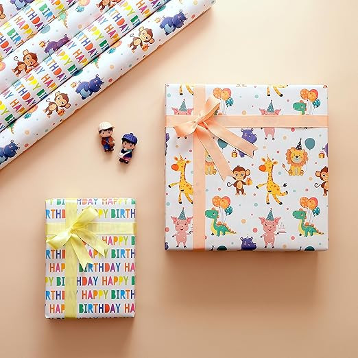 Reversible Gift wrapper sheets wrapping paper Size 19" x 28" (Pack of 6)