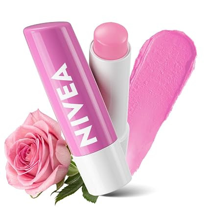 NIVEA Soft Rose Shine 4.8g Lip Balm|24 H Melt in Moisture Formula|Natural Oils|Glossy Finish,4.8 g (Pack of 1)