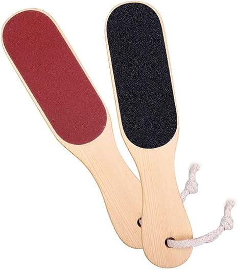 Foot Rasp Double Sided Pumice Stone Wooden Handle Foot File Tool for Foot Care Pedicure Surface Tool