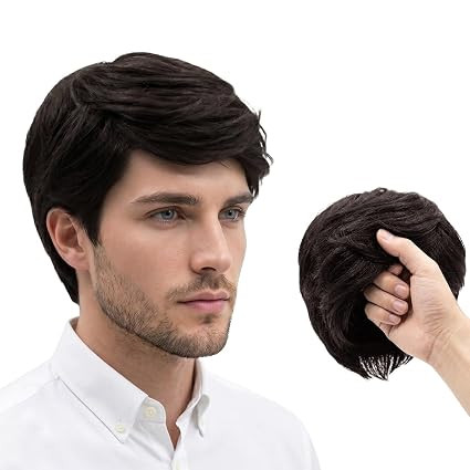 Hair Wig for Men | Natural Looking Full Head Hair Wig | Soft Synthetic Hair Replacement Wig with Breathable Cap | Lightweight Comfortable Men's Wig for Baldness, Daily Wear, Party & Office.