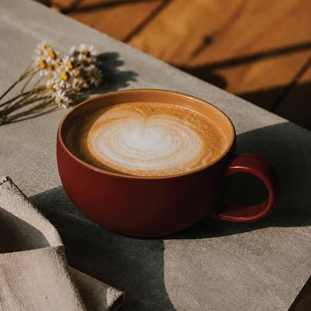 Mehroon India Deep Maroon Ceramic Coffee Mug 320ml | Glossy Finish Coffee Cup | Microwave & Dishwasher Safe | Mug for Coffee, Cappuccino, Tea & Espresso | Pack of 1