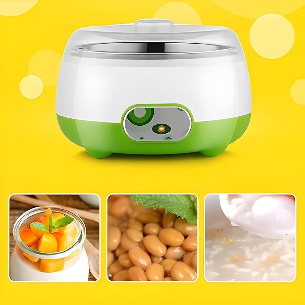 Stainless Steel Inner Container and Lid, Compact Countertop Yogurt Machine