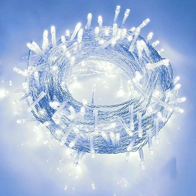 12 Meter 42 Led Dhoom Lights Waterproof LED Decorative String Fairy Rice Lights for Indoor and Outdoor Decoration Lights, Festival, Party, Wedding, Garden (White Color, Pack of 1)