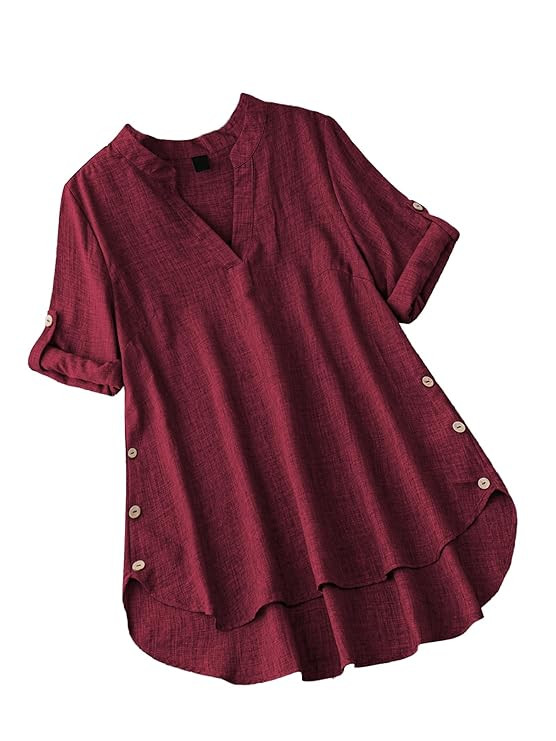 Women's Linen Blend Solid Regular Fit Tunic Top | Kurti for Women
