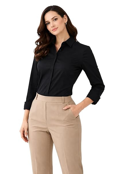 Womens Formal Shirt for Office Wear | Soft Fabric Smart Fit Professional Shirt for Work, Meetings, Corporate & Business Style