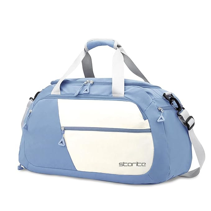 Storite Travel Backpack with Shoe Compartment, Blue, 53x23x24 cm | Water Resistant Nylon, Lightweight, Dry & Wet Pocket, Convertible Carry, Travel, Gym, Sports, Weekend Trips