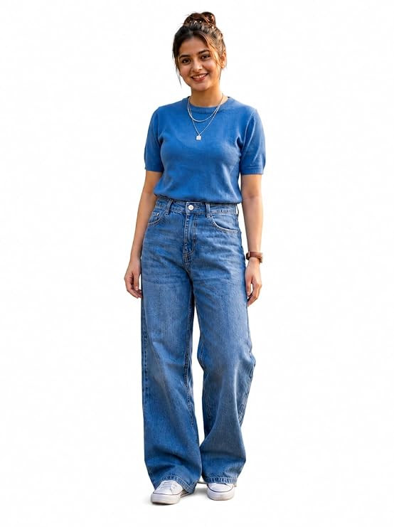 Women's High Waist Wide Leg Jeans – Relaxed Fit Baggy Denim Pants, Loose Straight Leg Full Length Casual Jeans for Everyday Wear