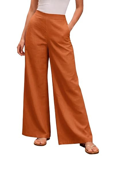 100% Cotton Wide Leg Straight Korean Pants for Women Stylish Western Palazzo Parallel Leg Trouser Casual Lounge Office Wear