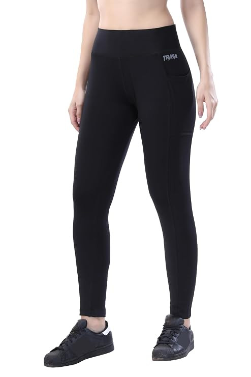 Yoga Pants for Womens Gym High Waist with 3 Pockets, Tummy Control, Workout Pants 4 Way Stretch Yoga Leggings, Sizes - M,L,XL,2XL,3XL