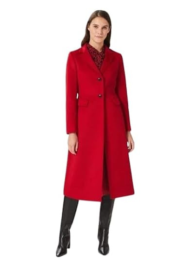 Women’s Long Wool Coat Winter Stand Collar Single Breasted Jacket P Red | Daily Outings Travel Work | Warm Woolen Long Outerwear Elegant Red Coat for Women