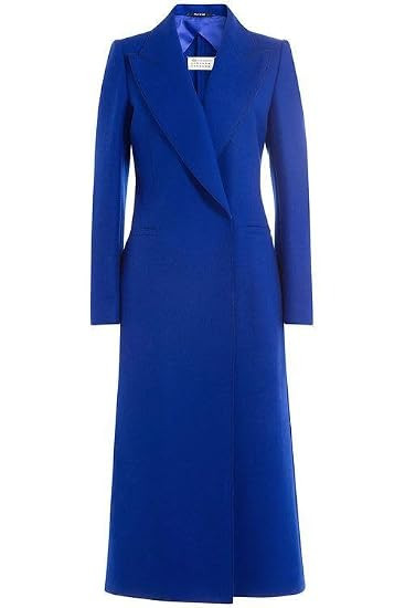 Women's Long Wool Coat Winter Stand Collar Single Breasted Woolen Jacket for Cold Weather (P Blue)