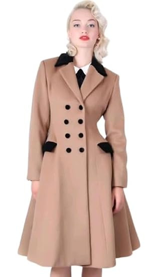 Women’s Long Wool Coat | Winter Stand Collar Single Breasted Woolen Jacket | Beige | P | Outerwear for Cold Weather