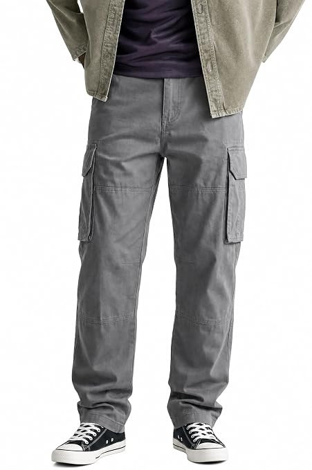 Lymio Cargo for Men | Cotton Cargo Pant | Drawstring Waist Pant (Available Also Plus Size) (46-49)