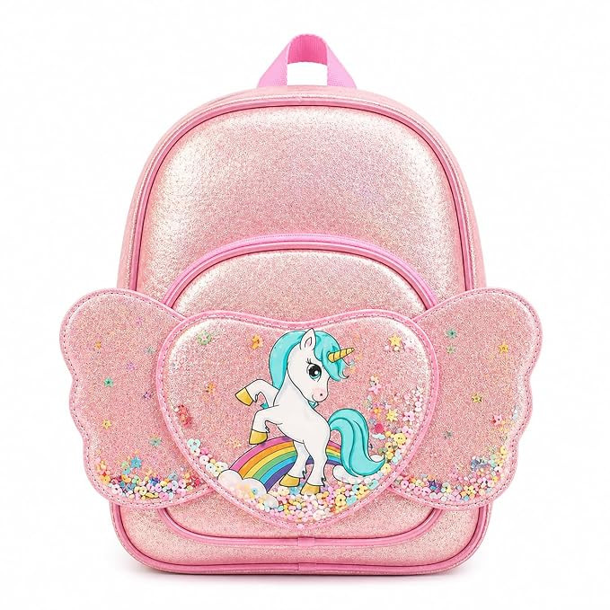 Cute Unicorn Kids Backpack for Girls | Small School Bag with Cartoon Design | Lightweight Toddler Backpack for Nursery, Preschool (Too Small)