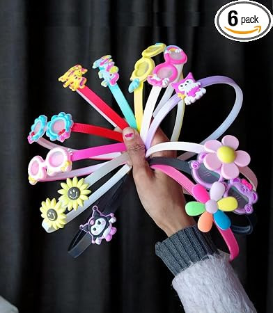 Cartoon Hairbands for Girls & Women – Cute and Funny Headbands for Kids, Toddlers & Babies | Fun Hair Accessories (Multiple Designs, Pack of 6 Pcs)