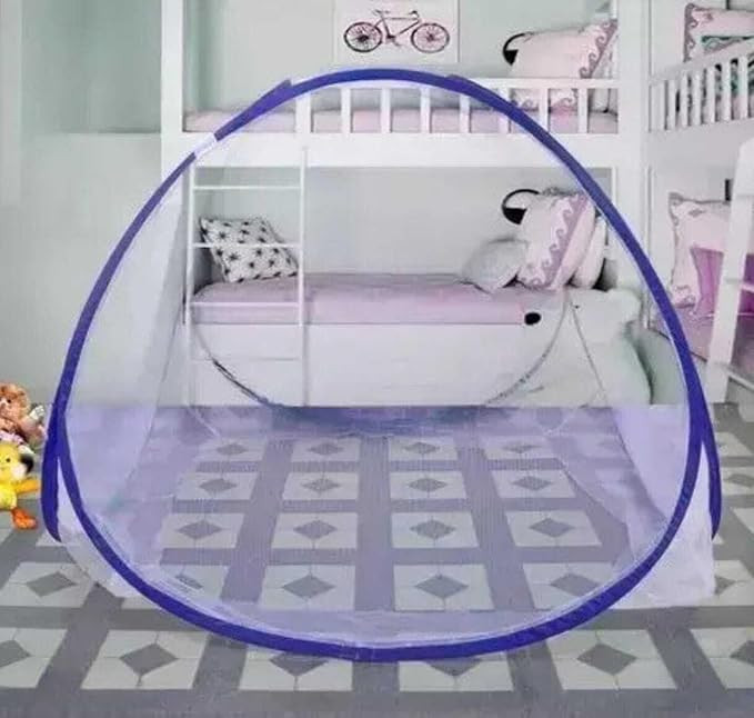 Pop-Up Mosquito Net for Single Bed, Foldable Dome Style Netting Cover, White