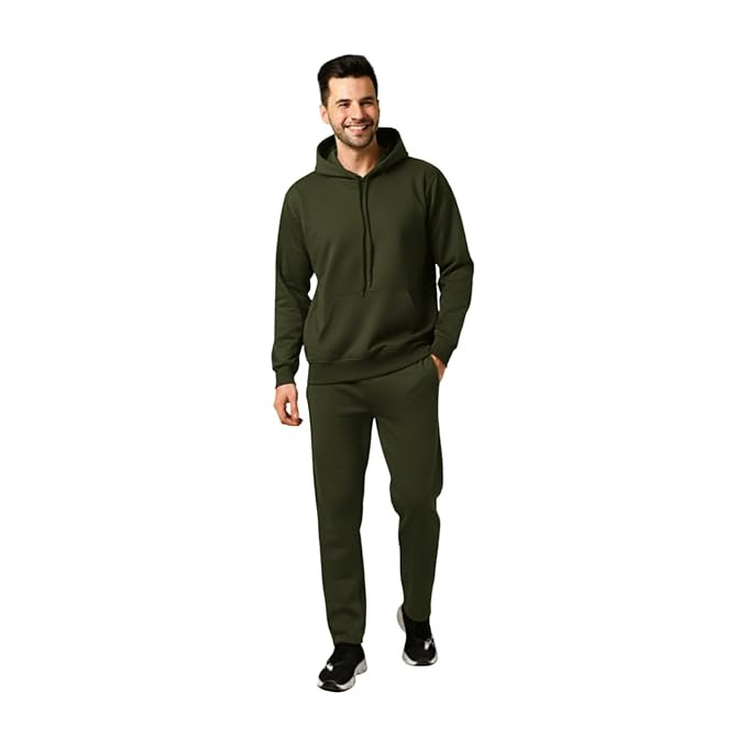 Solid Track Suit for Men | Warm Fleece Tracksuit Set | Full Sleeve Hoodie-M4904