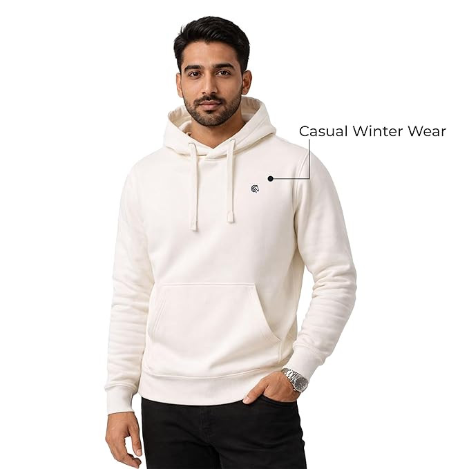 Men’s Solid Hooded Sweatshirt | Regular Fit and Comfortable | Winter Hoodie for Casual Wear