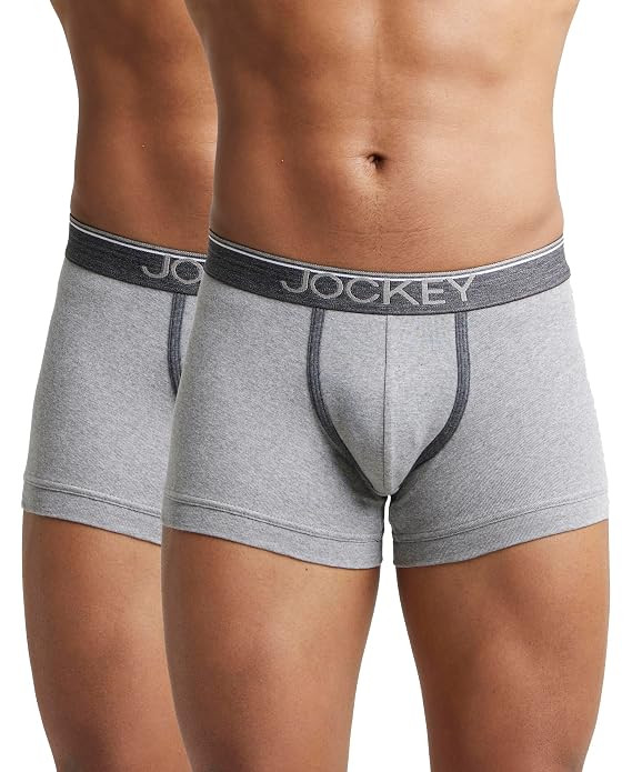 Jockey 8015 Men Super Combed Cotton Rib Solid Trunk with Ultrasoft Waistband_(Pack of 2)