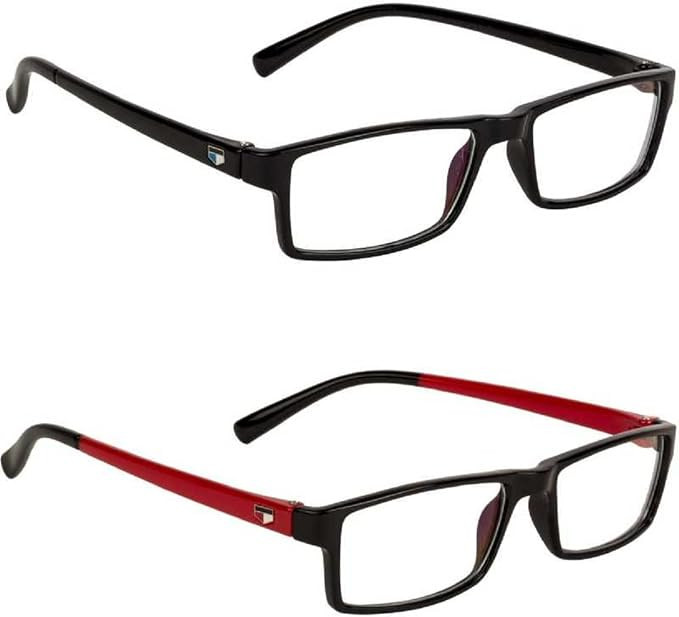 Unisex Rectangular Spectacle Sunglasses Combo (Free size)