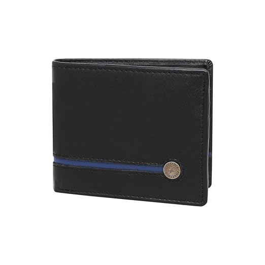 Fastrack Black & Blue Leather Men's Wallet (C0368LBK01)