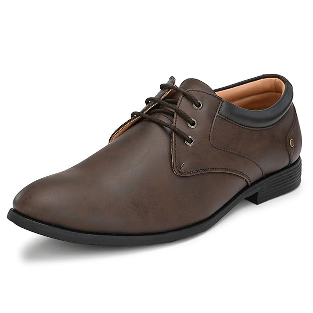 Formal Shoes for Men | Classic Lace-Up Dress Shoes | Office, Party Lightweight & Comfortable with Cushion Insole (7956)