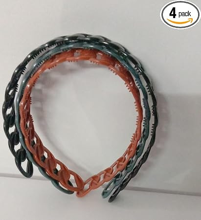 TA 699Chain Link Plastic Headbands – 4 Pack