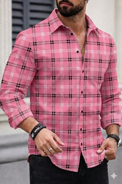 TA Men Cotton Blend Fabric Shirt Casual Stylish Comfortable Daily Look Fashion Formal Party Office Shirt Modern Look Outfit