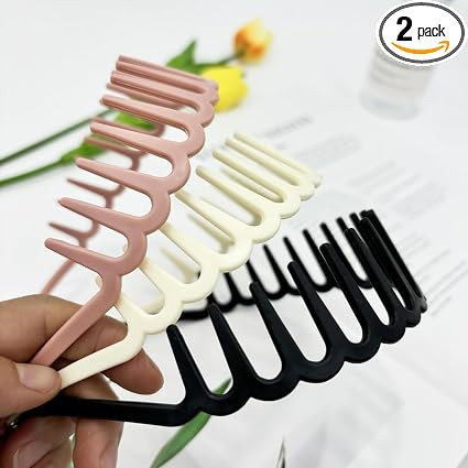 TA 2Pack Hair Band, Hair Bands for Women and Men, Long Teeth Hair Accessories, Sports/Daily Use, Fashion Suitable for Women and Girls random colour