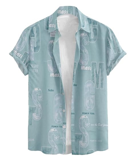 TA Men's Premium Stylish Fashion Branded Digital Printed Cotton Blend Stratchable Fabric Half Sleeve Cut Away Collar Casual Shirt, Casual Style