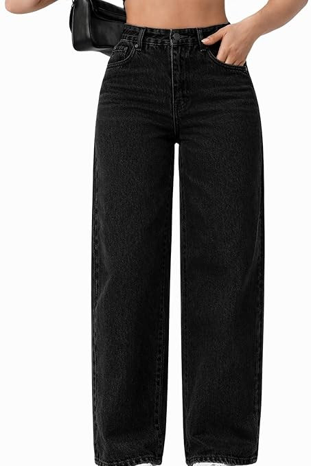 TA Women Straight fit High Rise Jeans | Blue Loose Fit Denim Pants | High Waist Style Cotton Jeans for Women & Girls
