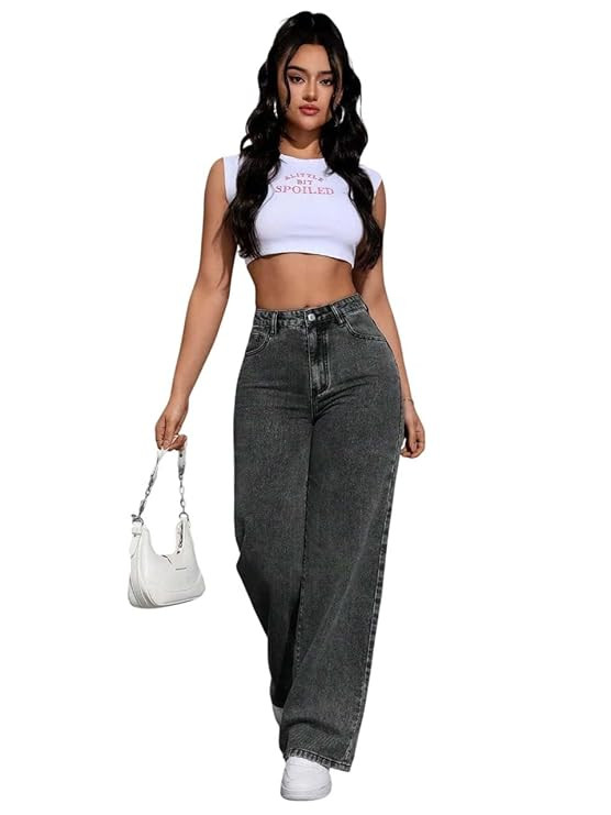 TA Women's Straight Fit High-Rise Stretchable Jeans