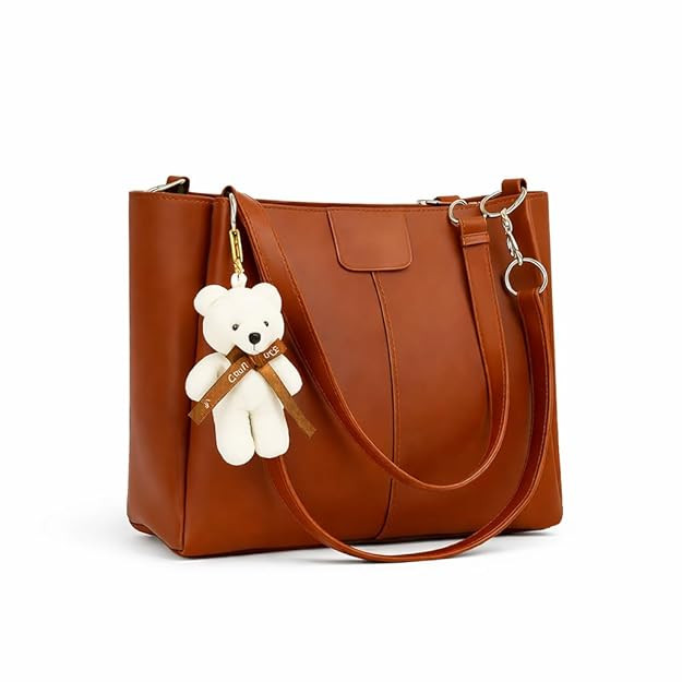 TA Galaxy Fashion Point Women’s Brown Handbag with Shoulder Strap | Stylish Tote Bag for Office, College, Daily Use | Medium Size Ladies Purse