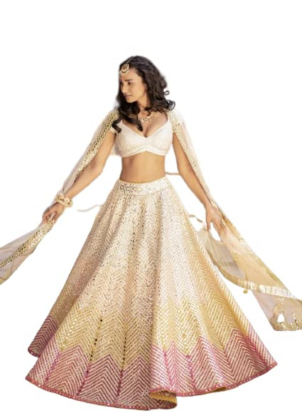 TA Faux georgette lehenga choli with dupatta set for women