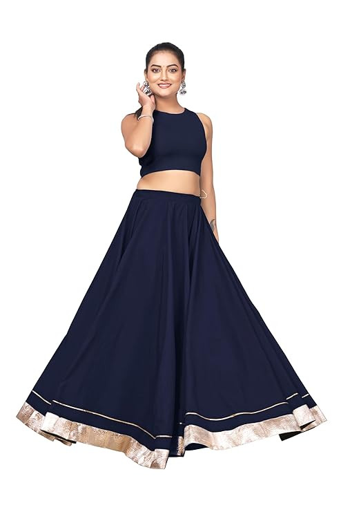 TA women's softy american crepe 10meters flared lehenga, 40inch height, all season traditional long flared lehnga, indian ethnic wear lehnga, indian skirt without blouse